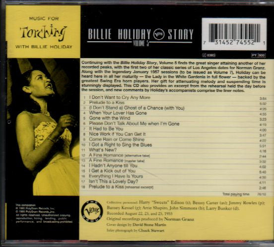 Billie Holiday : Music For Torching (CD, Comp, RM)