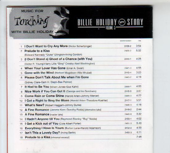 Billie Holiday : Music For Torching (CD, Comp, RM)
