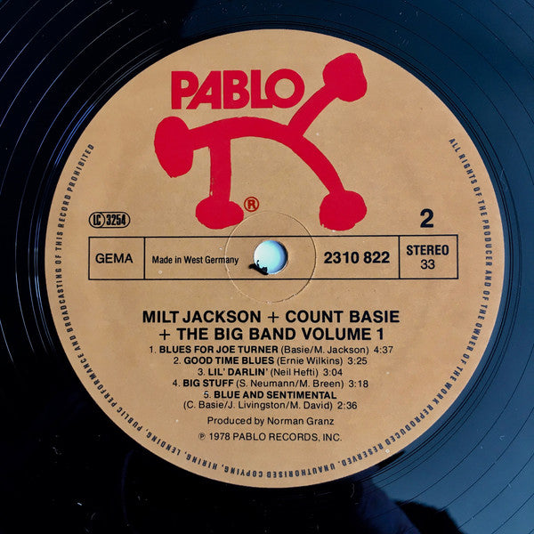 Milt Jackson + Count Basie Big Band : Milt Jackson + Count Basie + The Big Band Vol. 1 (LP)