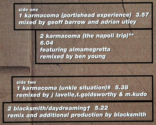Massive Attack : Karmacoma EP (12", EP)