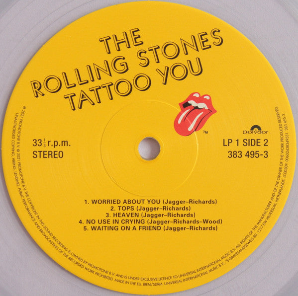 The Rolling Stones : Tattoo You (LP, Album, RE, RM, Cle + LP, Cle + Dlx, Gat)