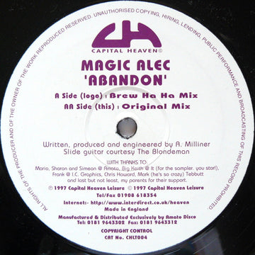 Magic Alec : Abandon (12")