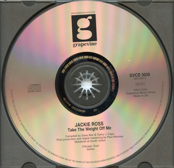 Jackie Ross : Take The Weight Off Me (CD, Comp)