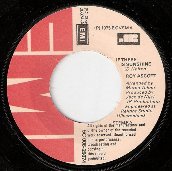 Roy Ascott : If There Is Sunshine (7", Single)