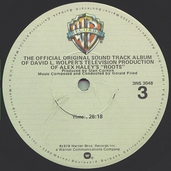 Gerald Fried : Roots (The Official Original Sound Track Album Of David L. Wolper's Television Production Of Alex Haley's) (3xLP, Album)
