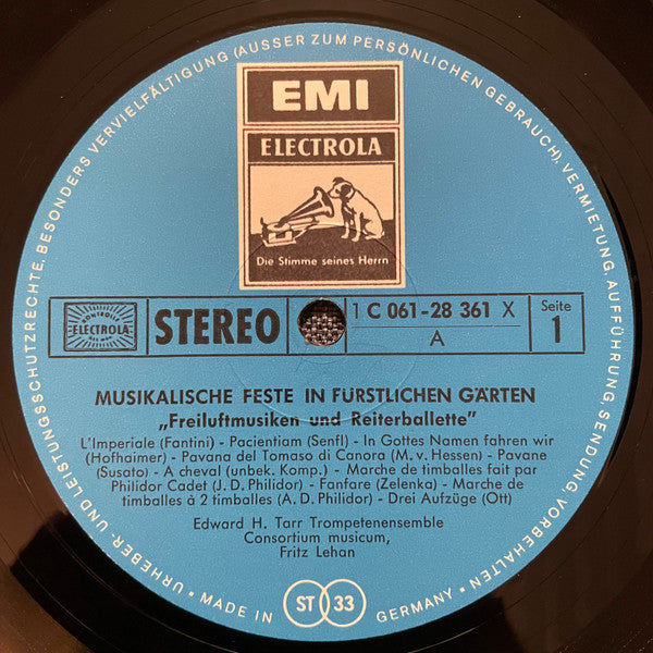 Edward H. Tarr, Fritz Lehan : Musikalische Feste In Fürstlichen Gärten (2xLP, Album, box)
