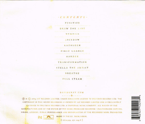 David Gray : Draw The Line (CD, Album, UK )