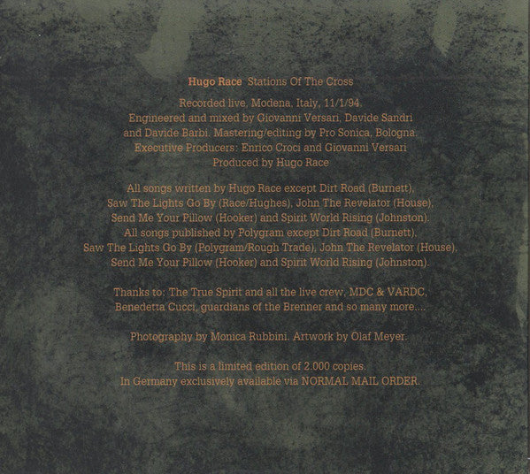 Hugo Race : Stations Of The Cross (CD, Album, Ltd, Dig)