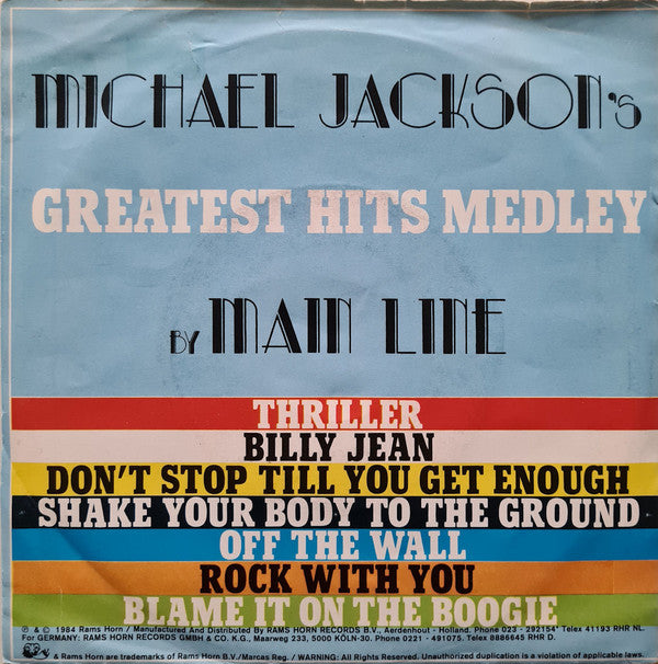 Main Line : Michael Jackson's Greatest Hits Medley (7")