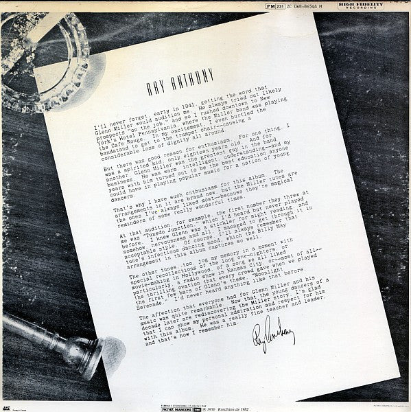 Ray Anthony : I Remember Glenn Miller (LP, Album, Mono, RE)