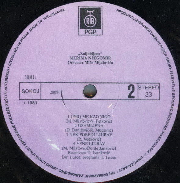 Merima Njegomir : Zaljubljena (LP, Album)