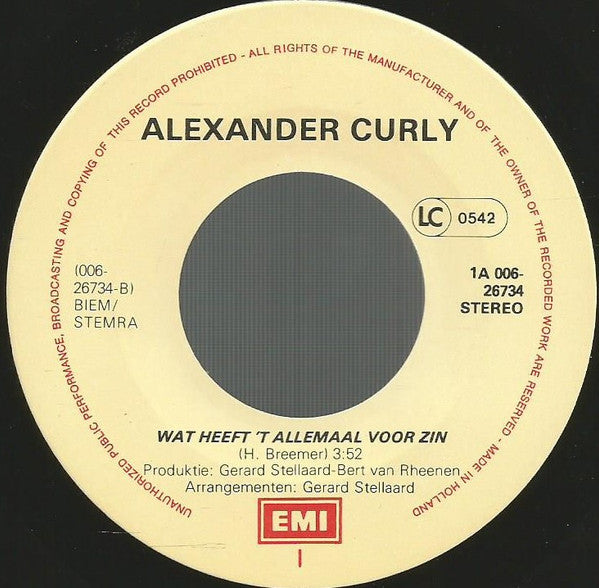 Alexander Curly : Hollanders (7", Single, Big)
