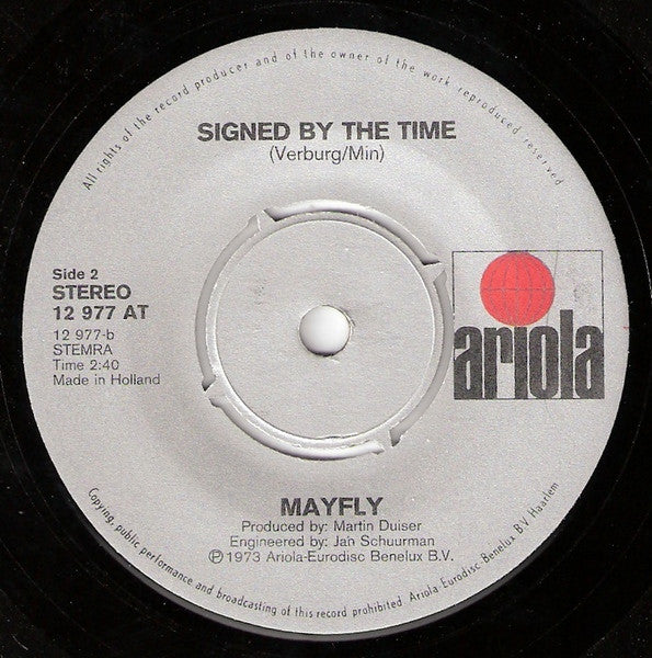 Mayfly (2) : Quite A Surprise / Signed By The Time (7", Single)