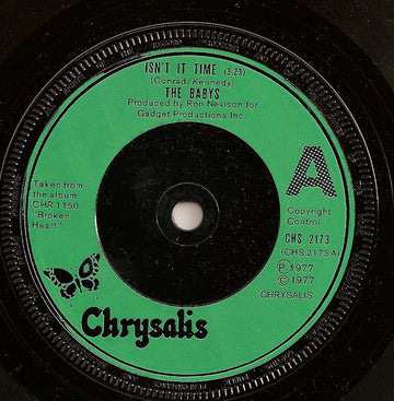 The Babys : Isn't It Time (7", Single, Gre)