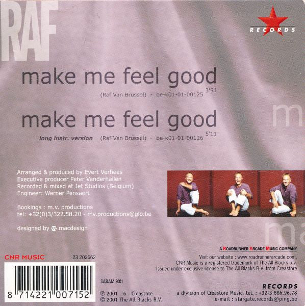 Raf Van Brussel : Make Me Feel Good (CD, Single)