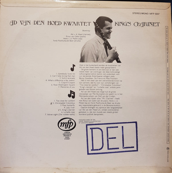 Ad Van Den Hoed Kwartet : King's Clarinet (LP, RP)
