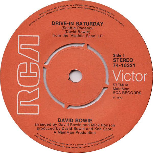 David Bowie : Drive-In Saturday (7", Single)