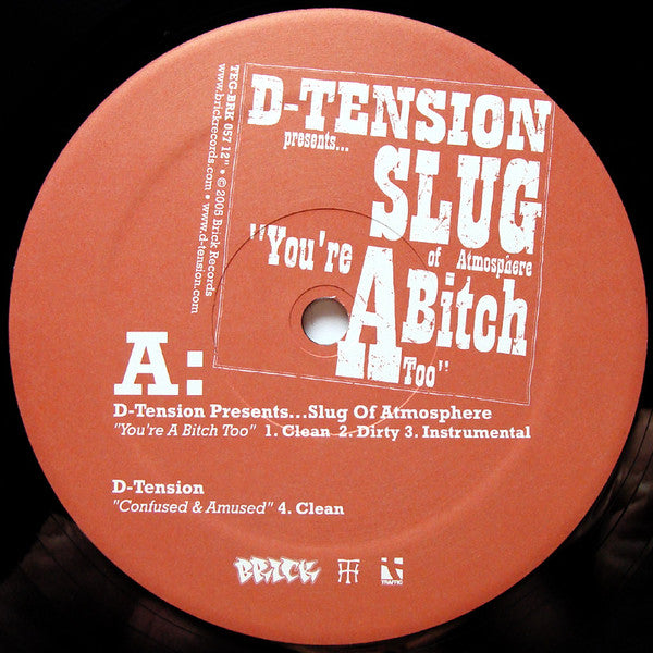 D-Tension (2) Presents... Slug / Prospect & Termanology : You're A Bitch Too / This Is Our Year (12")