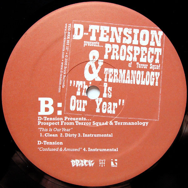 D-Tension (2) Presents... Slug / Prospect & Termanology : You're A Bitch Too / This Is Our Year (12")