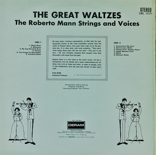 Roberto Mann And His Orchestra And The Roberto Mann Singers : The Great Waltzes (LP, Album)