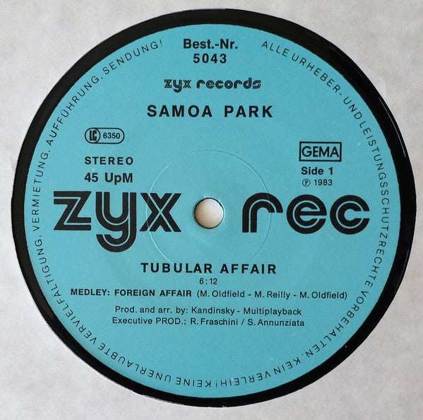 Samoa Park : Tubular Affair (12", Blu)