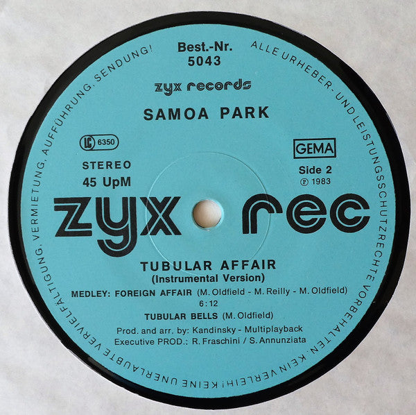 Samoa Park : Tubular Affair (12", Blu)