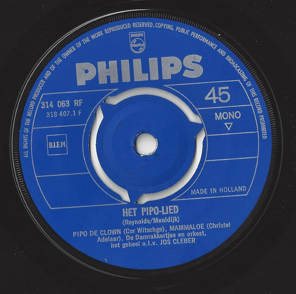 Pipo De Clown : Het Pipo-Lied (7", Mono)