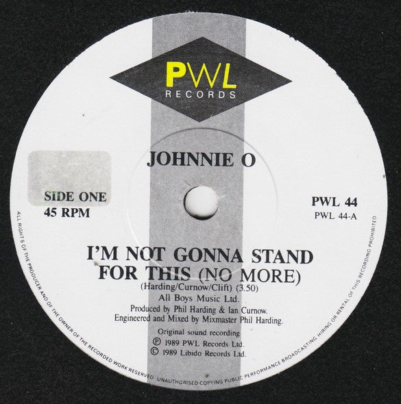 Jon Otis : I'm Not Gonna Stand For This (No More) (7", Single, Gre)