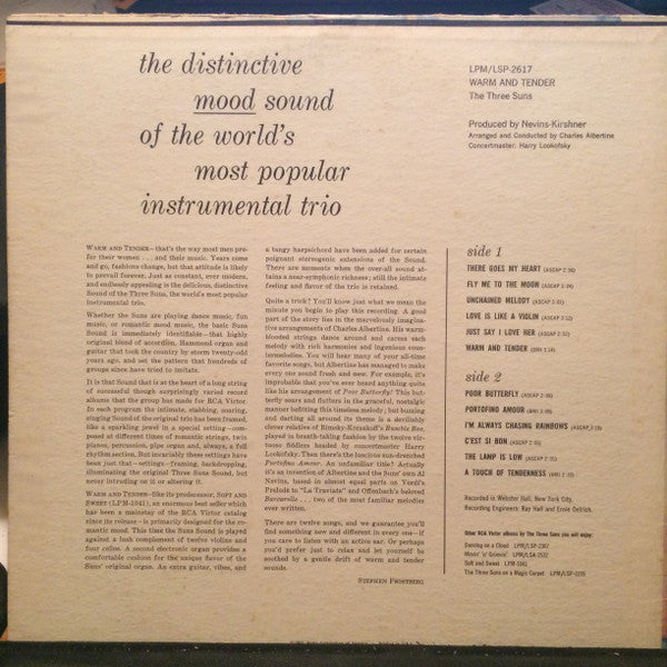 The Three Suns : Warm And Tender (LP, Album, Ind)