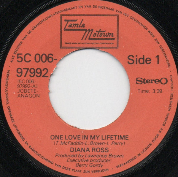 Diana Ross : One Love In My Lifetime (7")