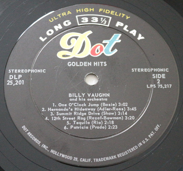 Billy Vaughn And His Orchestra : Golden Hits (LP)