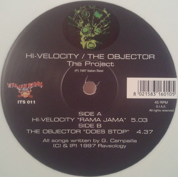 Hi-Velocity* / The Objector : The Project (10", Whi)