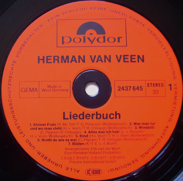 Herman van Veen : Liederbuch (2xLP, Comp)