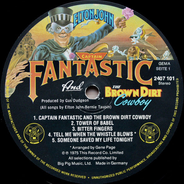 Elton John : Captain Fantastic And The Brown Dirt Cowboy (LP, Album)