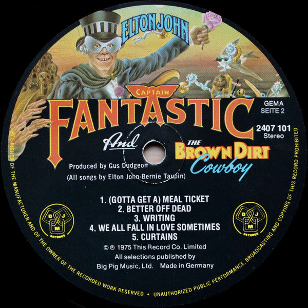 Elton John : Captain Fantastic And The Brown Dirt Cowboy (LP, Album)