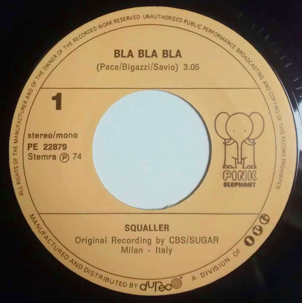 Squallor : Bla, Bla, Bla, Je T'aime.... / Santanna (7", Yel)