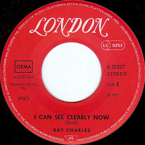 Ray Charles : I Can See Clearly Now (7", Single)