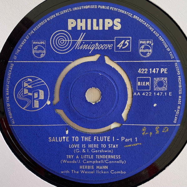Herbie Mann With The Wessel Ilcken Combo : Salute To The Flute I (7", EP)