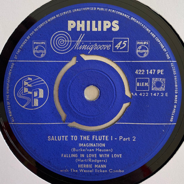 Herbie Mann With The Wessel Ilcken Combo : Salute To The Flute I (7", EP)