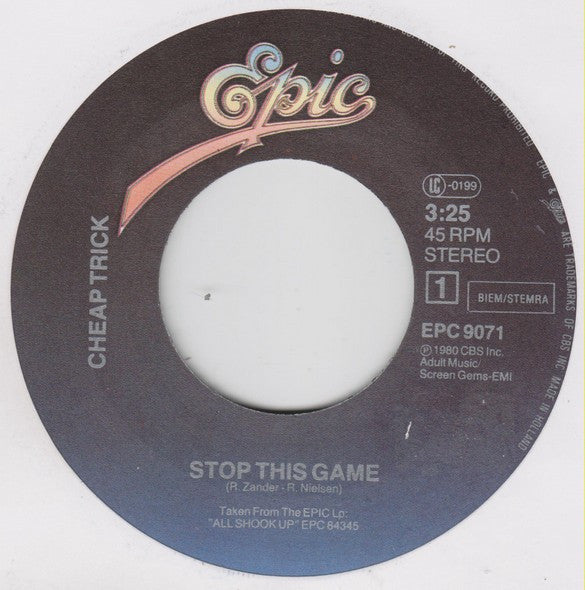 Cheap Trick : Stop This Game (7", Single)