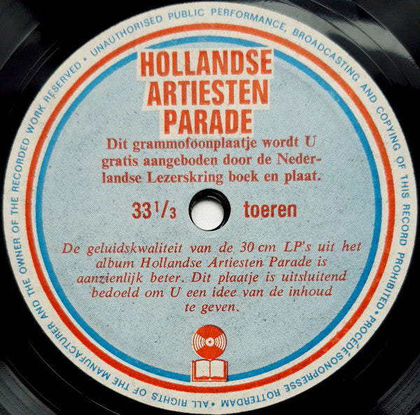 Various : Hollandse Artiesten Parade (Flexi, 7", S/Sided, Club, Smplr)