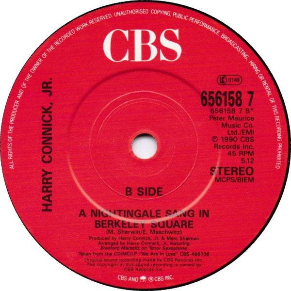 Harry Connick, Jr. : Recipe For Love (7")