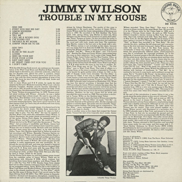 Jimmy Wilson (10) : Trouble In My House (LP, Comp)
