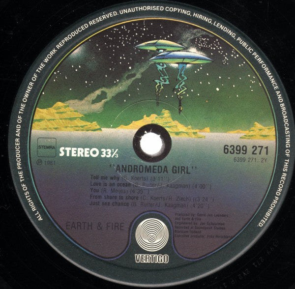 Earth And Fire : Andromeda Girl (LP, Album)