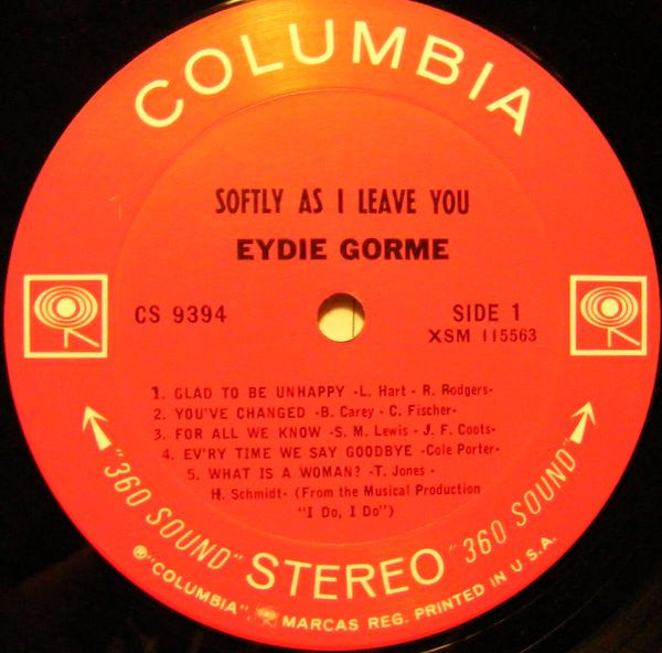 Eydie Gormé : Softly, As I Leave You (LP, Album)