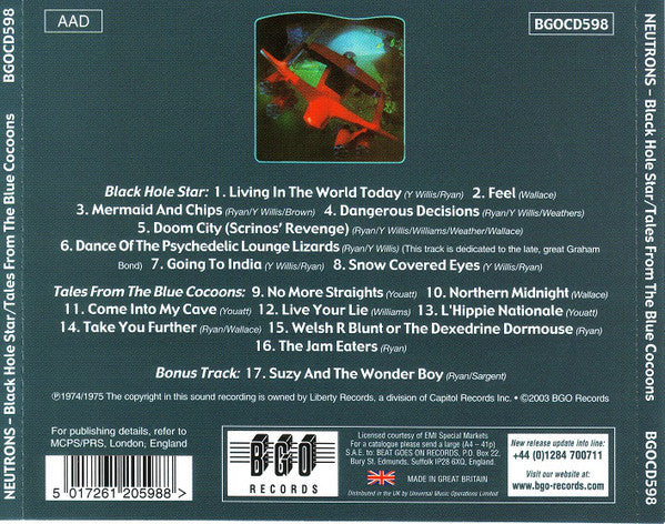 The Neutrons : Black Hole Star / Tales From The Blue Cocoons (CD, Comp)