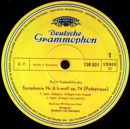 Pyotr Ilyich Tchaikovsky - Berliner Philharmoniker · Herbert von Karajan : Symphonie Nr.6 h-moll »Pathétique« (LP, RE)