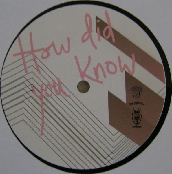 Kurtis Mantronik Presents Chamonix : How Did You Know (12")