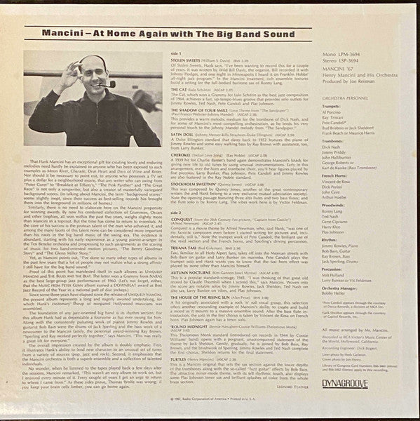 Henry Mancini And His Orchestra : Mancini '67 (The Big Band Sound Of Henry Mancini) (LP, Album, Ind)