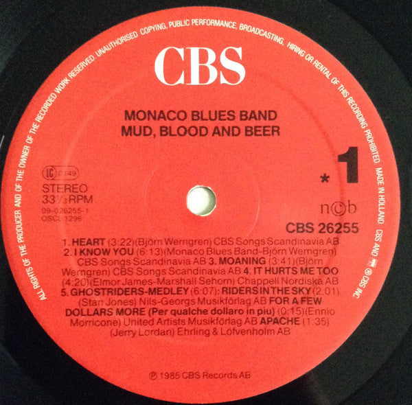 Monaco Blues Band : Mud, Blood And Beer (LP, Album)